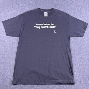 Alstyle Apparel & Activewear Mens Black Hey, Watch This Crew Neck T-Shirt Size L